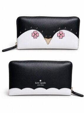 Kate Spade Penguin Wallet NWT Zip Around Continental Novelty Floral